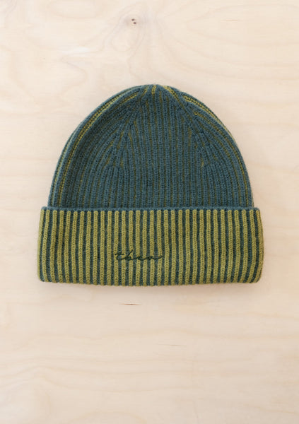 Cashmere Beanie Toque - Olive Two Tone
