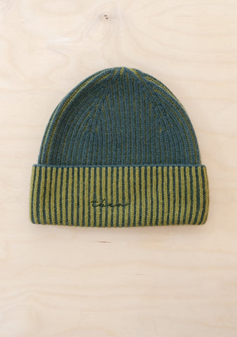 Cashmere Beanie Toque - Olive Two Tone