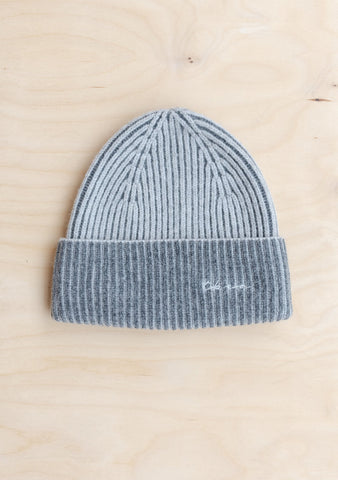 Cashmere Beanie Toque - Grey Two Tone