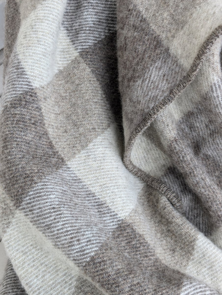 MacAusland's Queen Blanket -   Natural Grey Tweeds