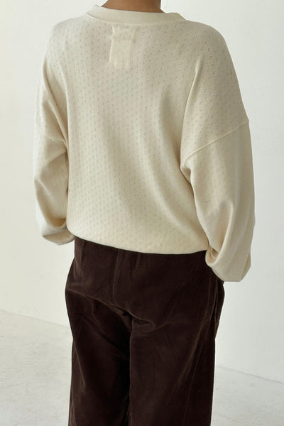 Pointelle Core Sweatshirt - Cream