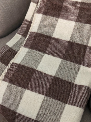 MacAusland's Checked Throw - Chocolate Brown and Cream