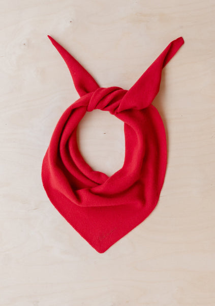 Merino Triangle Scarf - Red