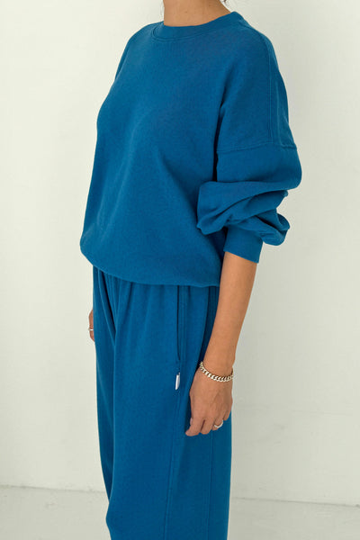 Pointelle Core Sweatshirt - Sea Blue