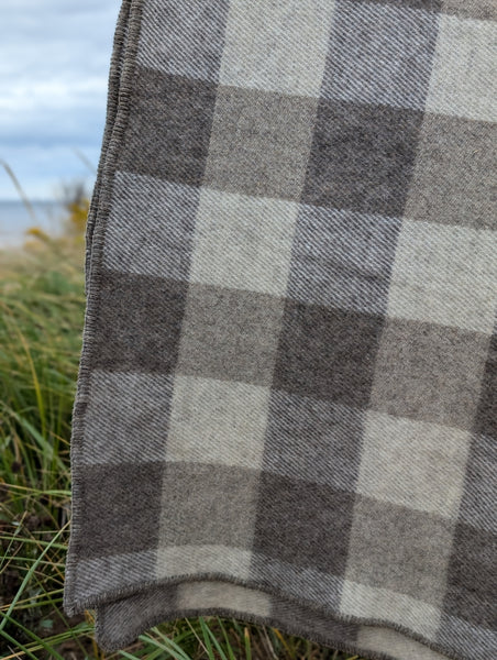 MacAusland's Queen Blanket -   Natural Grey Tweeds