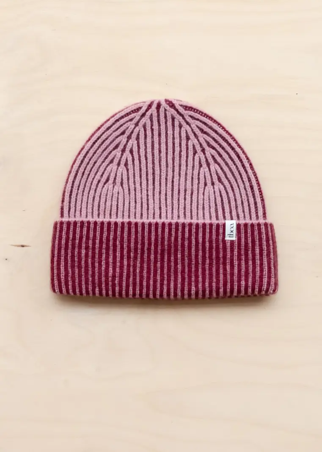 Cashmere Beanie Toque - Pink Two Tone