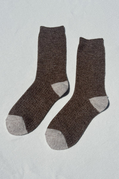 Waffle Socks - Brown/Oatmeal