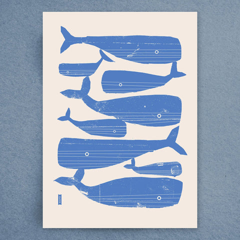 Singing Whales Tea Towel