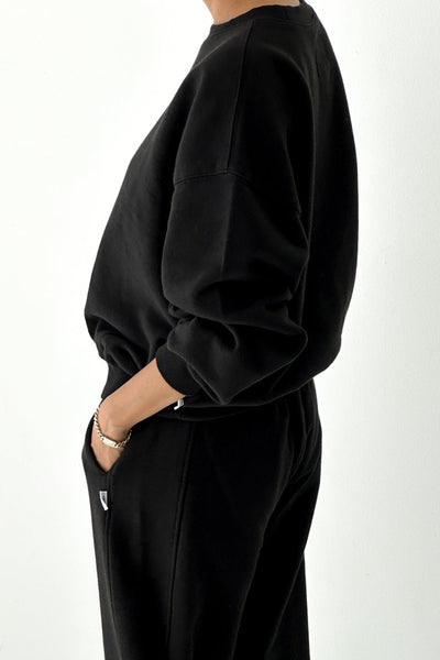French Terry Core Sweatshirt - Black