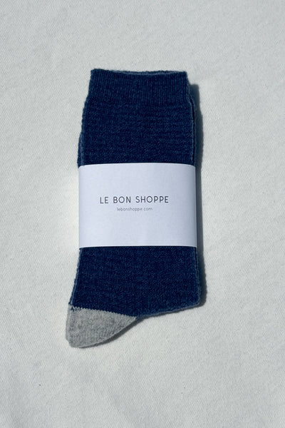 Waffle Socks - Denim/Stone