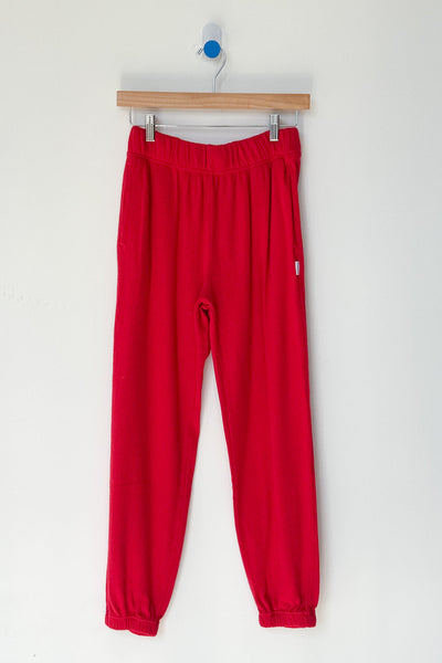 Pointelle Serene Joggers - Red Apple