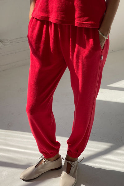 Pointelle Serene Joggers - Red Apple