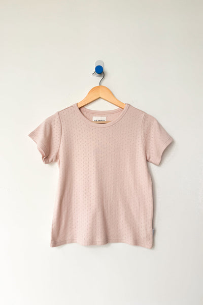 Pointelle Babe Tee - Baby Pink