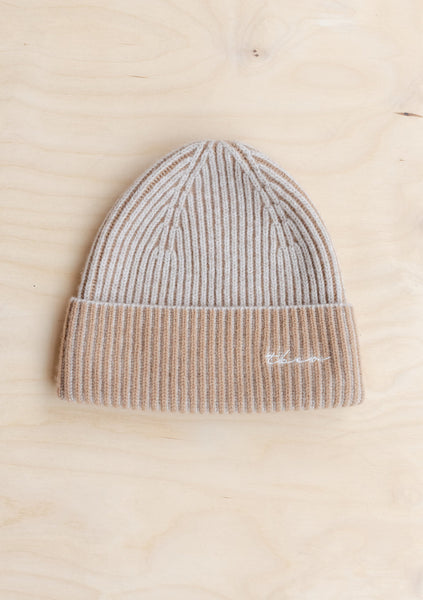 Cashmere Beanie Toque - Oatmeal Two Tone