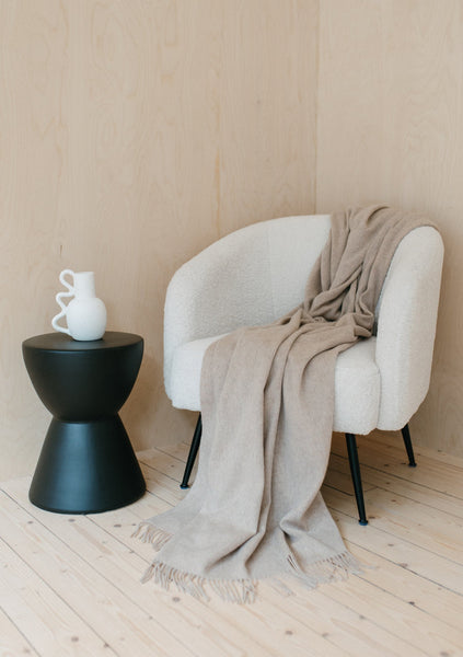 Lambswool Blanket in Oatmeal Melange