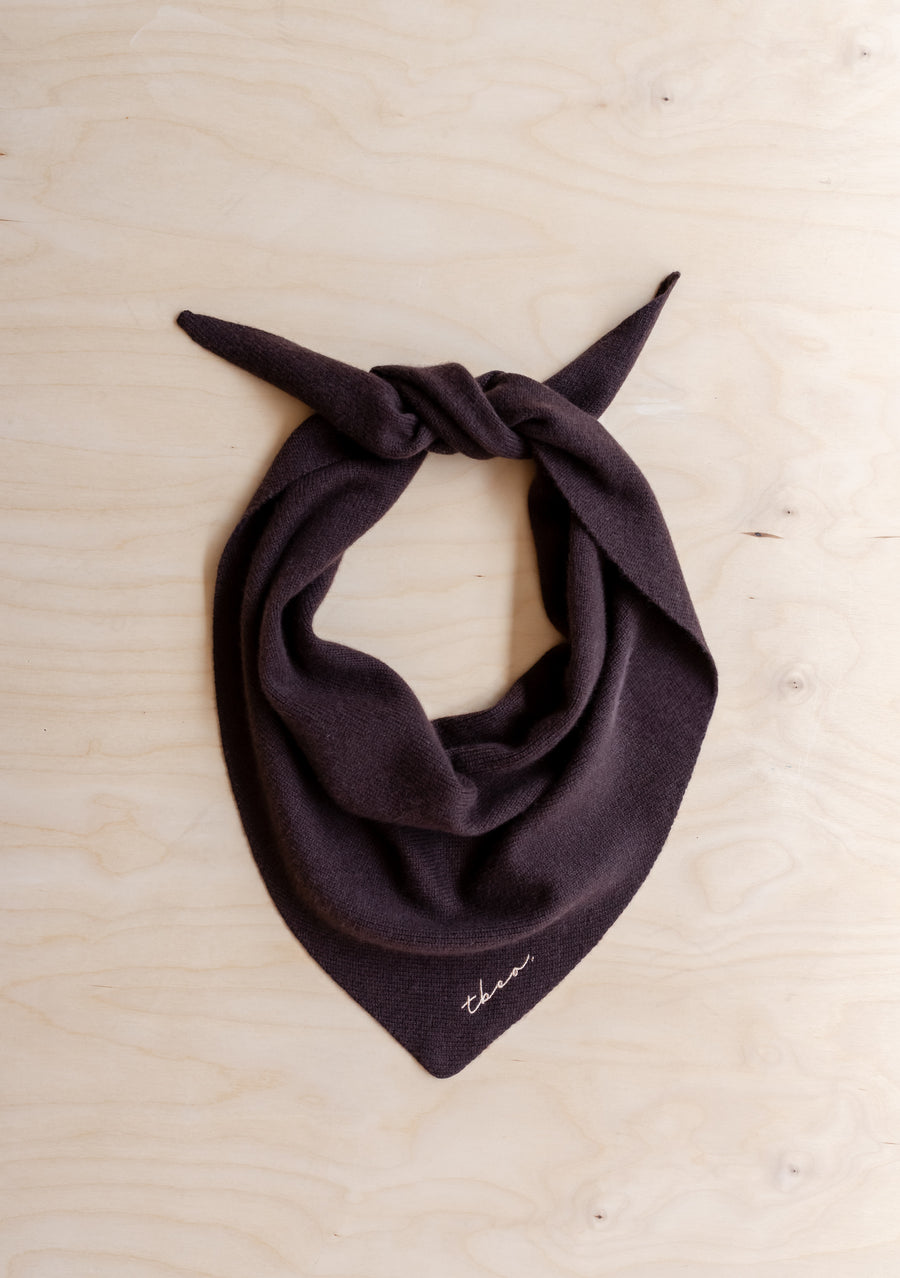 Merino Triangle Scarf - Chocolate Brown