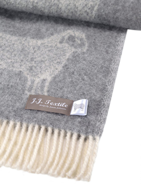 Grey Dot Wool Sheep Throw