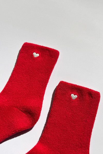Embroidered Cloud Socks Red Heart