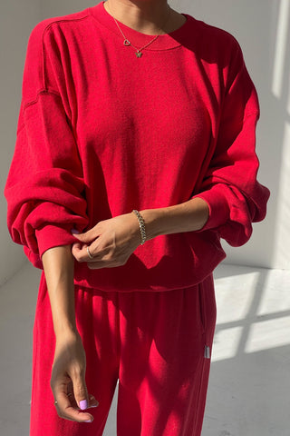 Pointelle Core Sweatshirt - Red Apple