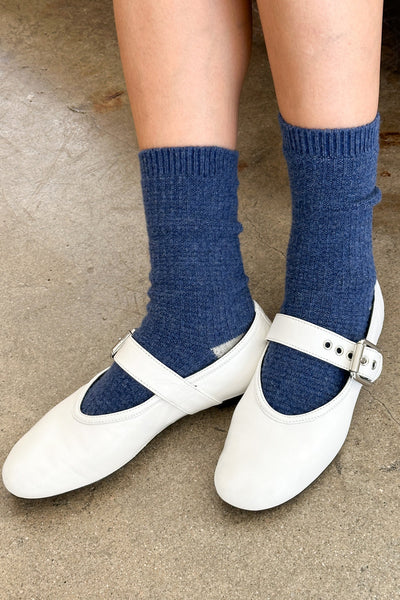 Waffle Socks - Denim/Stone
