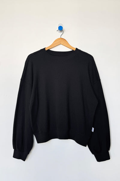 Pointelle Core Sweatshirt - Black