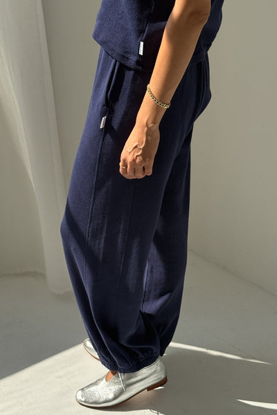 Pointelle Balloon Pants - Navy