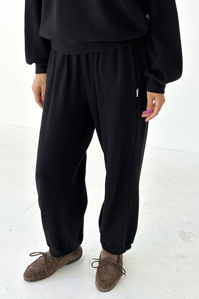 Pointelle Balloon Pants - Black