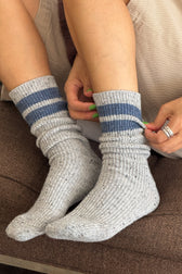 Snow Varsity Socks - Grey/Blue