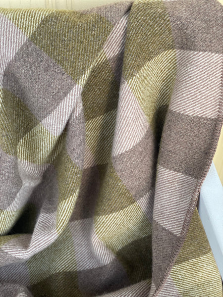 MacAusland's Checked Throw - Taupe & Olive
