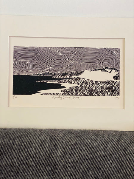 Windy Sand Dunes Limited Edition Block Print