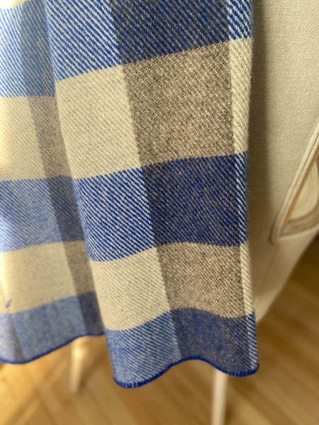 MacAusland's Throw Blanket - Grey and Royal Blue