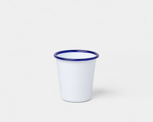 Falcon Enamelware Cups - White with Falcon Blue Trim