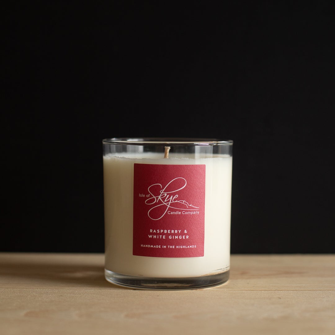 Raspberry and White Ginger Large Candle