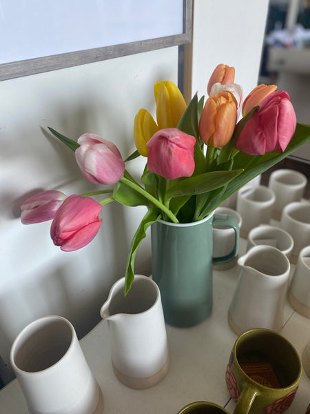 Enamelware 3 Pint Pitcher Tarragon