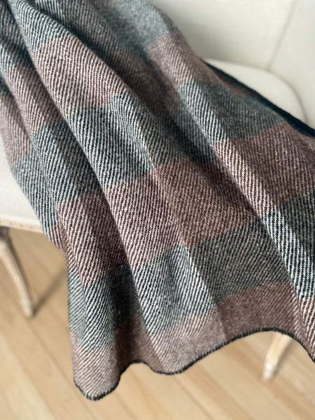 MacAusland's Throw Blanket - Natural Brown and Forest