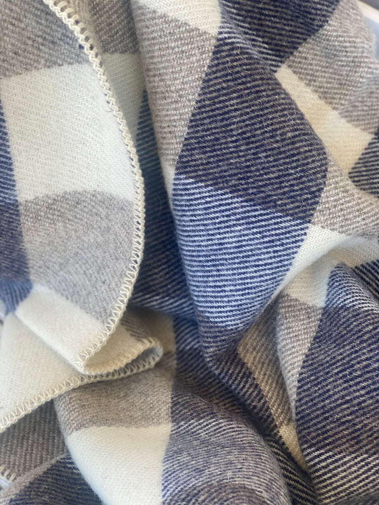 MacAusland s Throw Blanket Navy and Cream croft