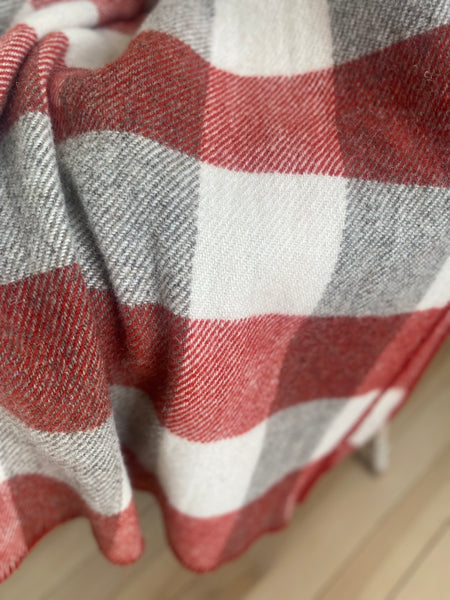 MacAusland's Checked Throw - Grey & Red