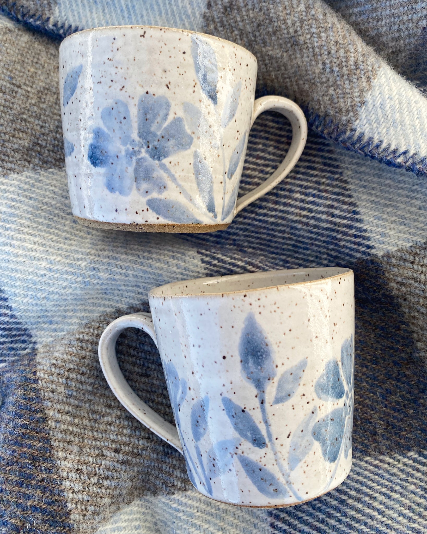 Blue Blooms Mug by Holly Anne Pottery
