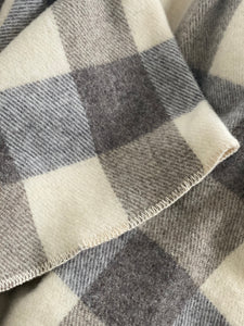 MacAusland's Double Blanket -  Cream and Natural Grey Tweeds