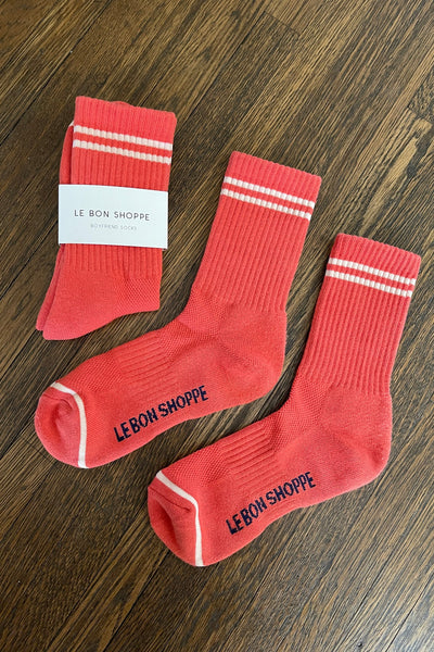 Boyfriend Socks - Coral