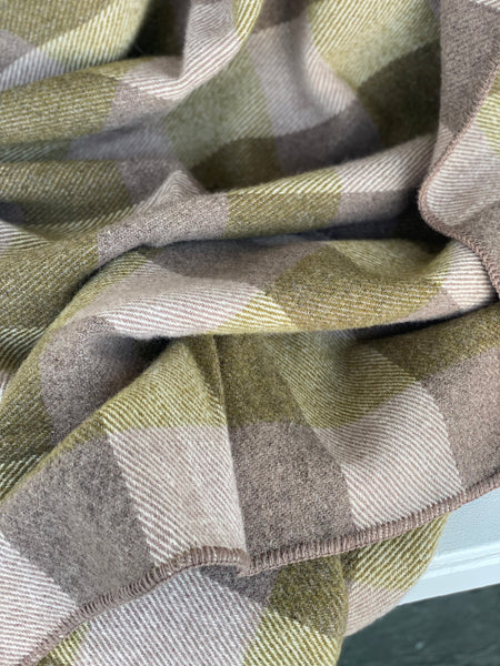 MacAusland's Checked Throw - Taupe & Olive