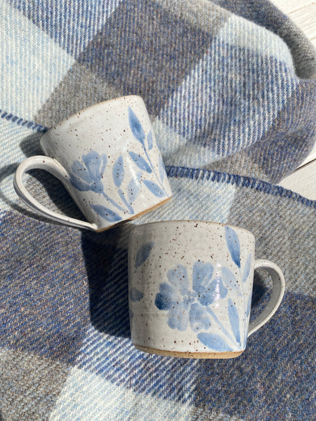 Blue Blooms Mug by Holly Anne Pottery