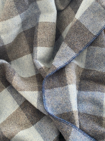MacAusland's Checked Throw Blanket in Island Blues