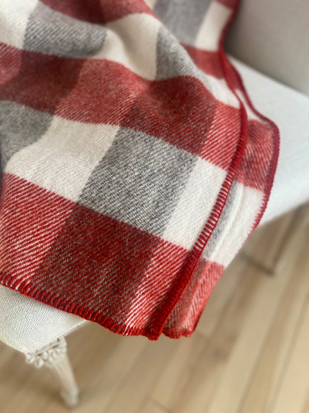 MacAusland's Checked Throw - Grey & Red